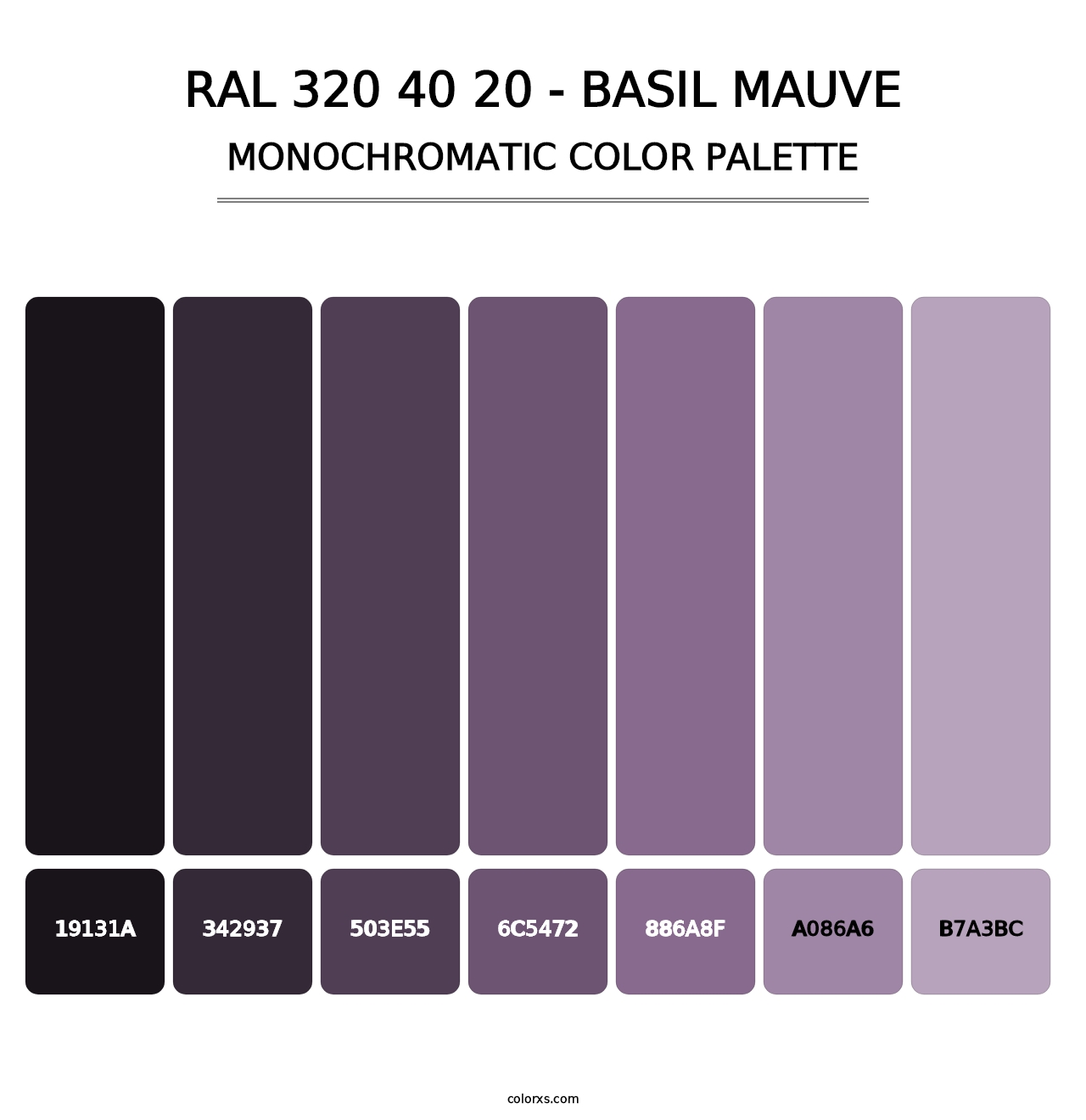RAL 320 40 20 - Basil Mauve - Monochromatic Color Palette