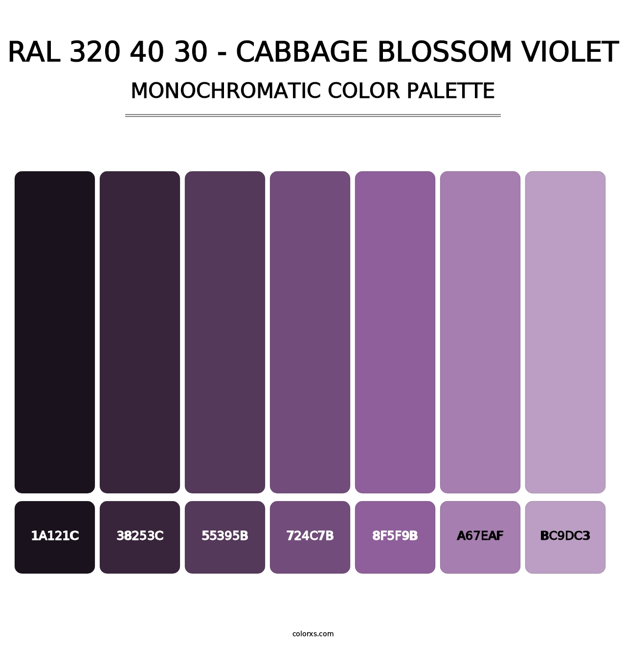 RAL 320 40 30 - Cabbage Blossom Violet - Monochromatic Color Palette