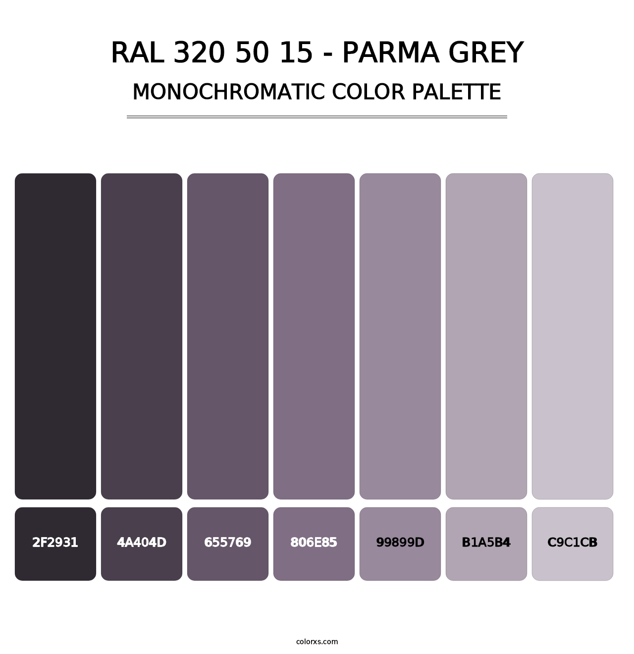 RAL 320 50 15 - Parma Grey - Monochromatic Color Palette