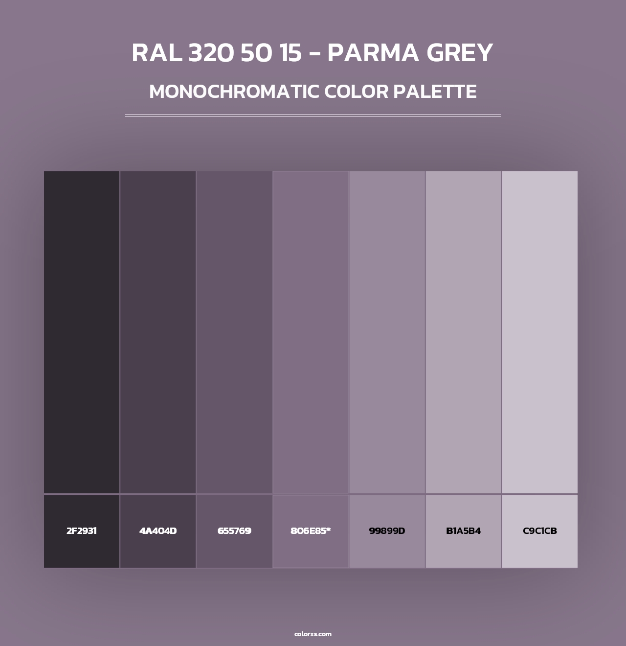 RAL 320 50 15 - Parma Grey - Monochromatic Color Palette