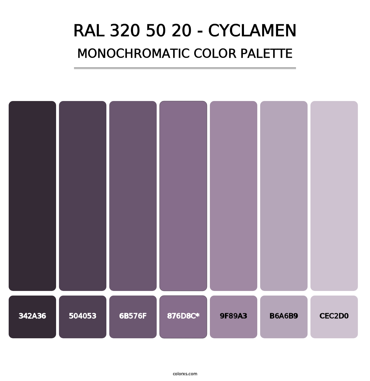RAL 320 50 20 - Cyclamen - Monochromatic Color Palette