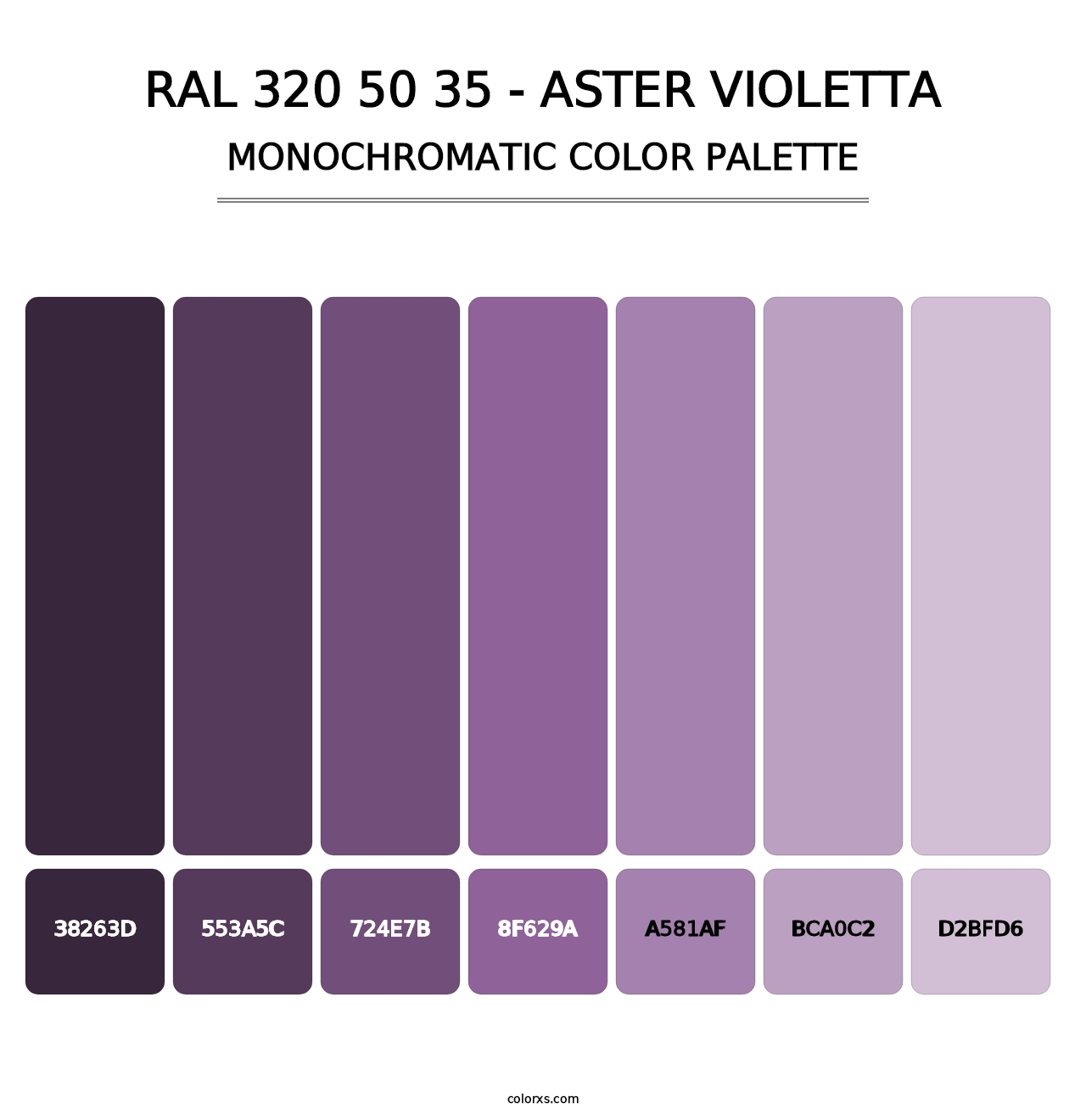 RAL 320 50 35 - Aster Violetta - Monochromatic Color Palette