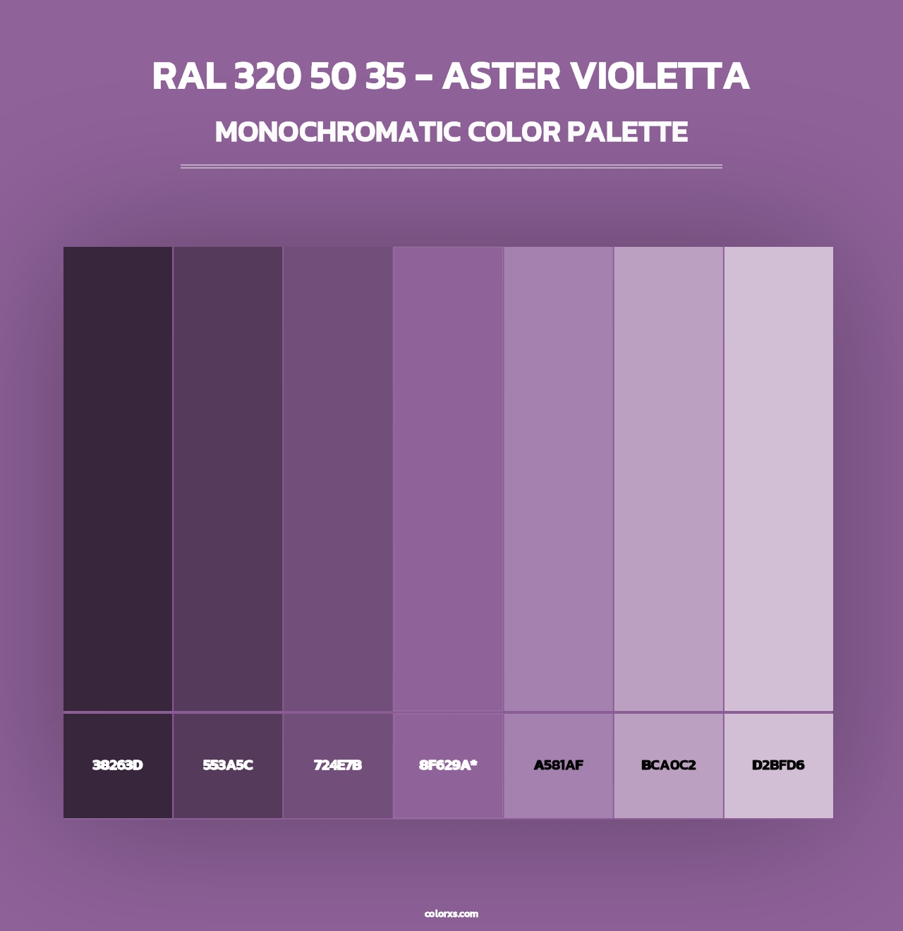 RAL 320 50 35 - Aster Violetta - Monochromatic Color Palette