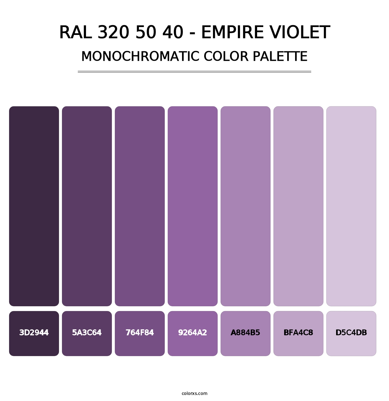 RAL 320 50 40 - Empire Violet - Monochromatic Color Palette