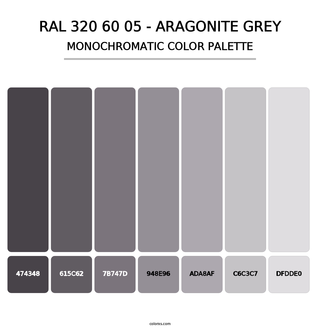 RAL 320 60 05 - Aragonite Grey - Monochromatic Color Palette