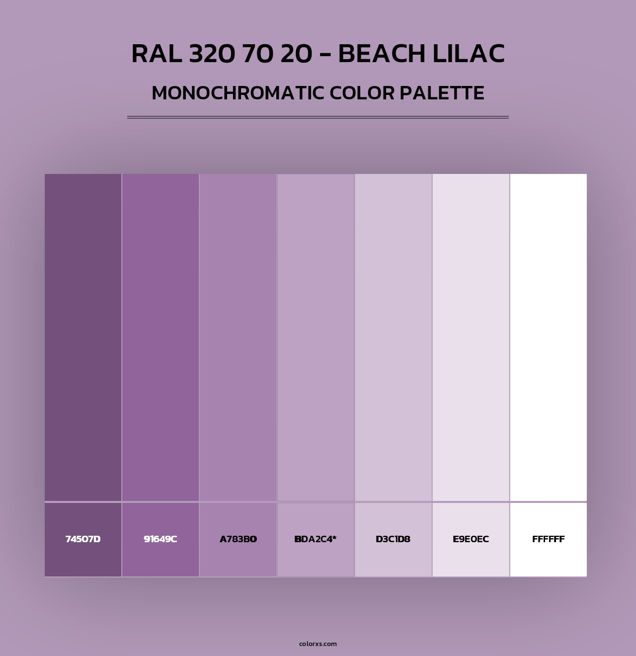 RAL 320 70 20 - Beach Lilac - Monochromatic Color Palette