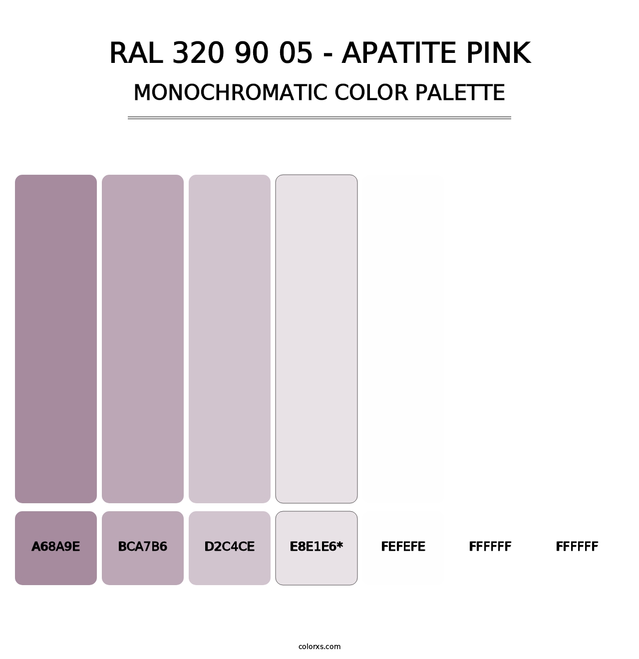 RAL 320 90 05 - Apatite Pink - Monochromatic Color Palette