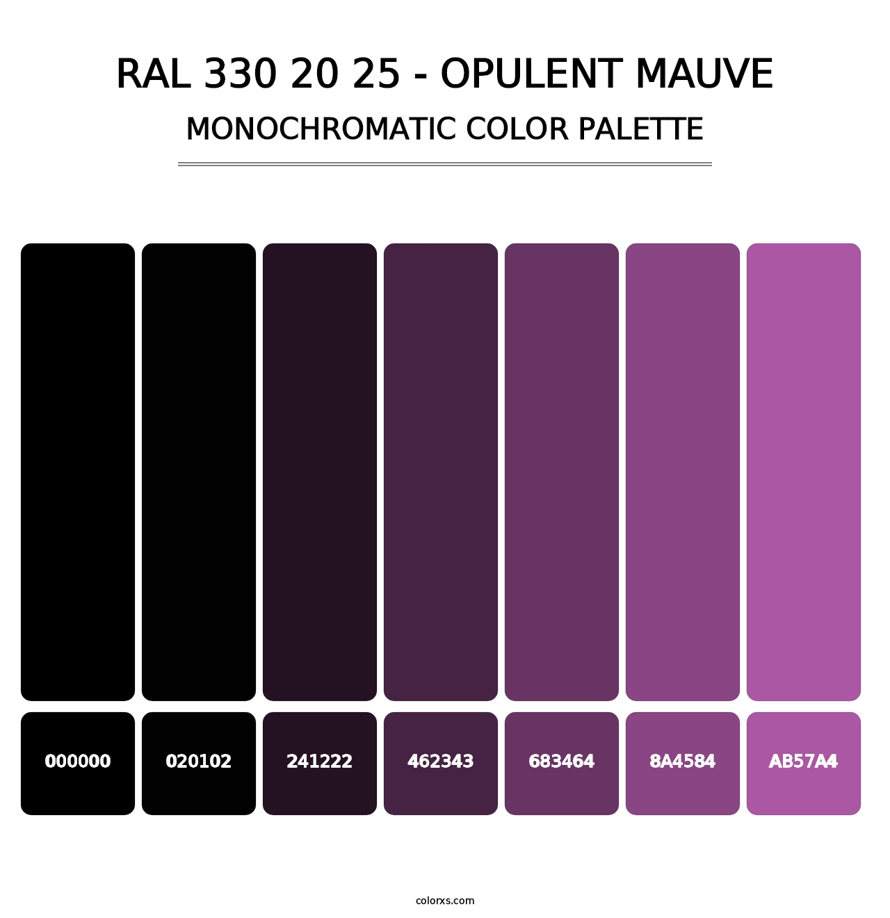 RAL 330 20 25 - Opulent Mauve - Monochromatic Color Palette