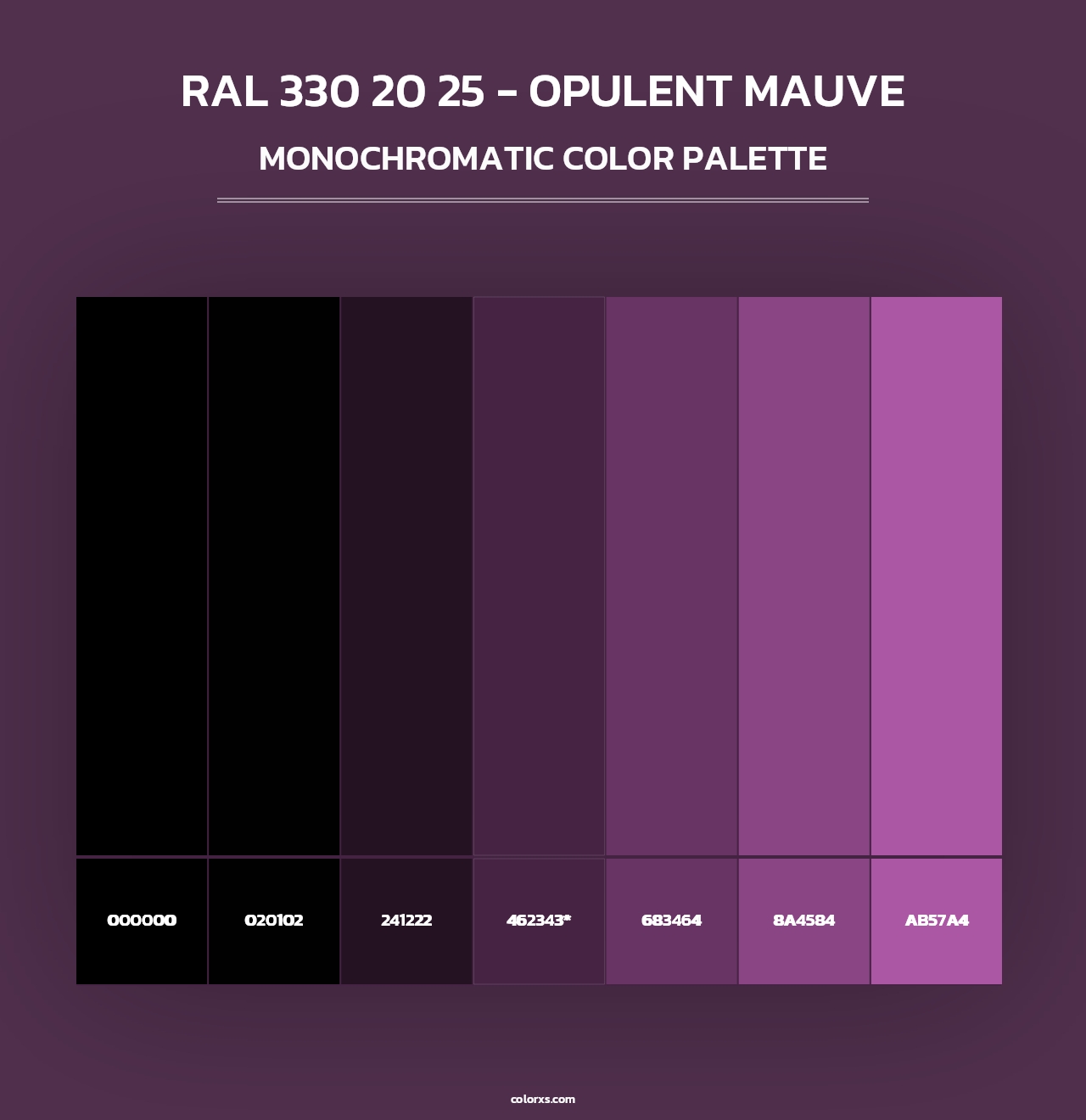 RAL 330 20 25 - Opulent Mauve - Monochromatic Color Palette