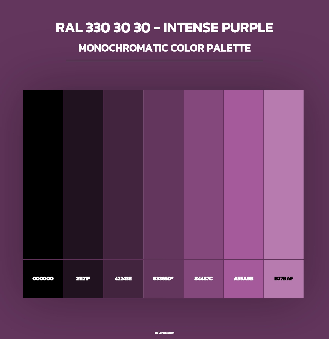 RAL 330 30 30 - Intense Purple - Monochromatic Color Palette