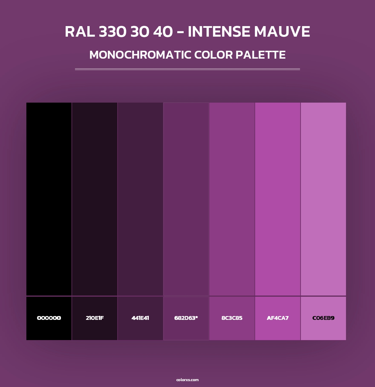 RAL 330 30 40 - Intense Mauve - Monochromatic Color Palette