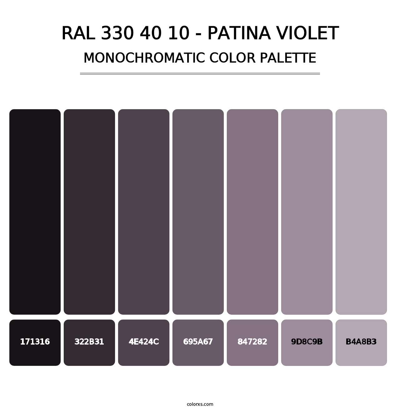 RAL 330 40 10 - Patina Violet - Monochromatic Color Palette