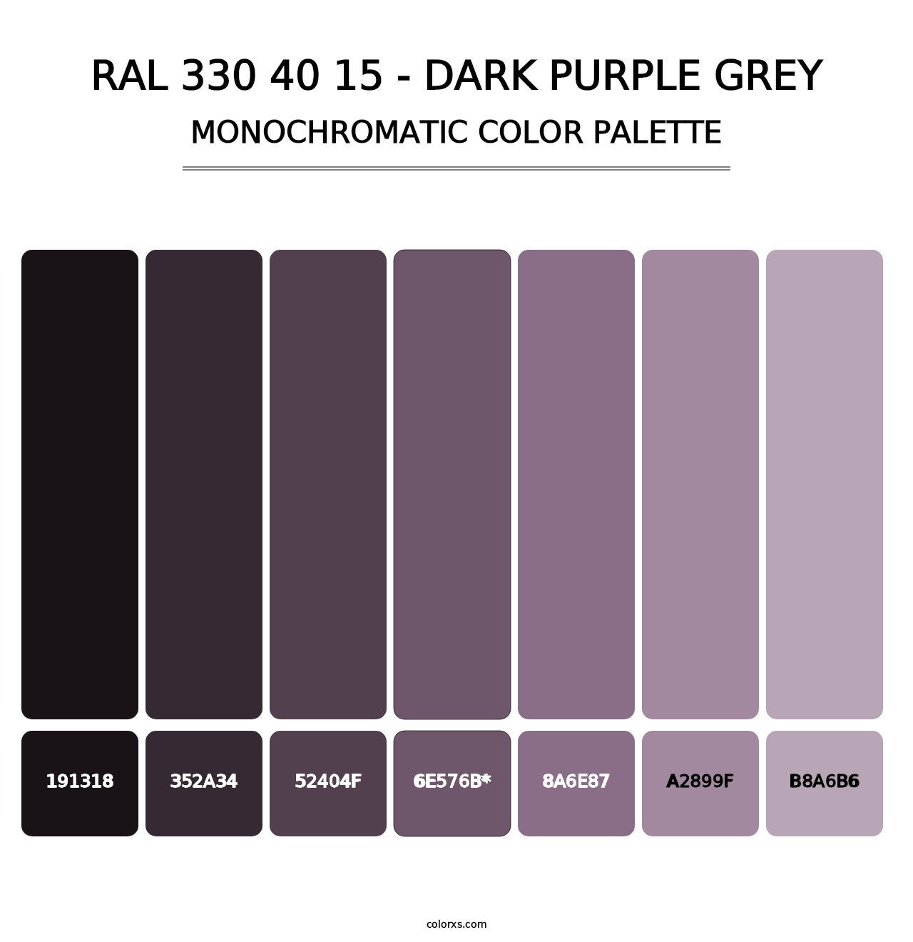 RAL 330 40 15 - Dark Purple Grey - Monochromatic Color Palette