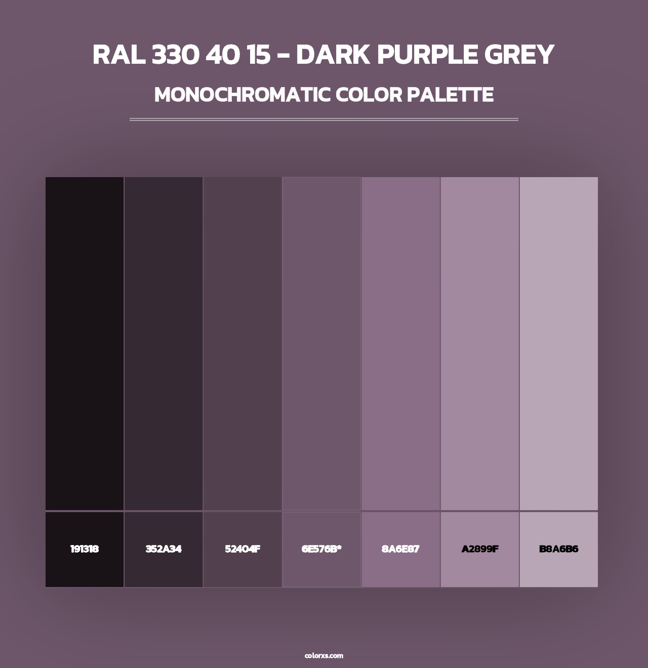 RAL 330 40 15 - Dark Purple Grey - Monochromatic Color Palette