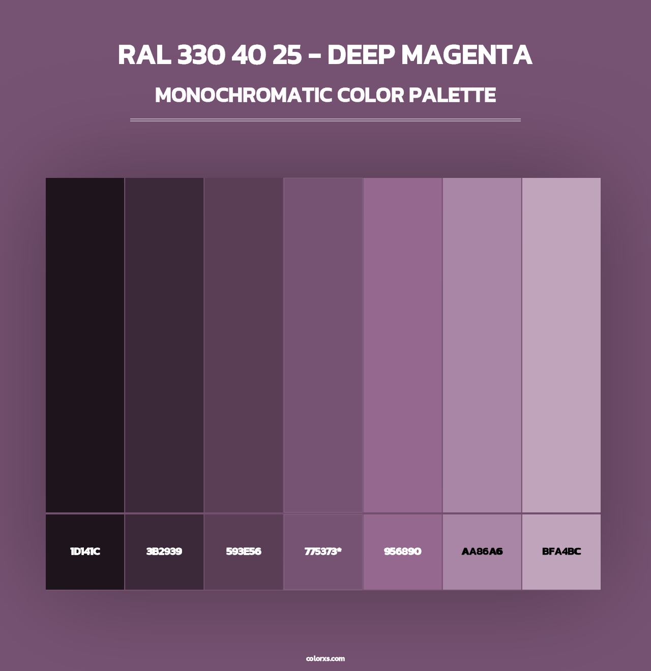 RAL 330 40 25 - Deep Magenta - Monochromatic Color Palette