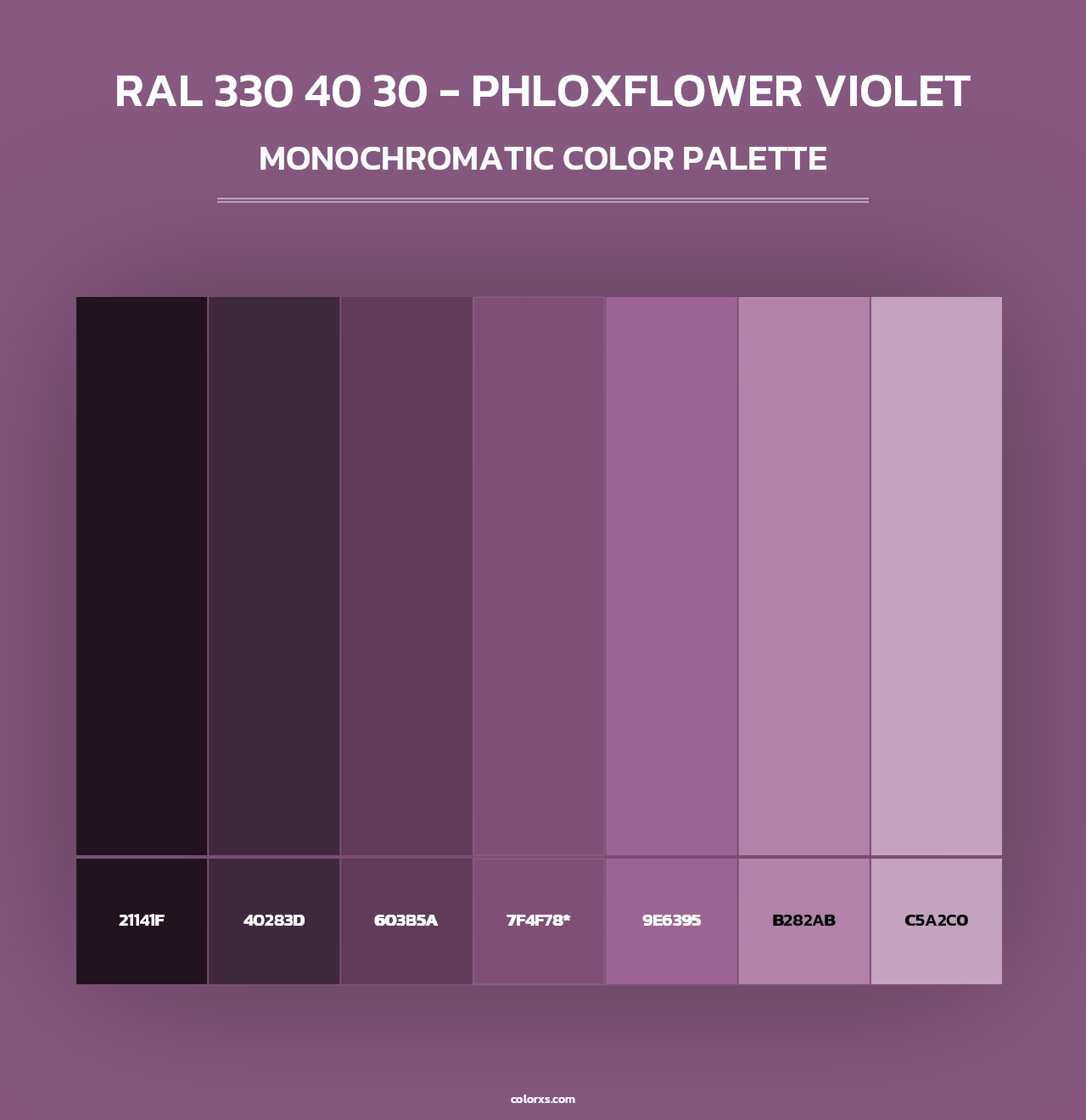 RAL 330 40 30 - Phloxflower Violet - Monochromatic Color Palette