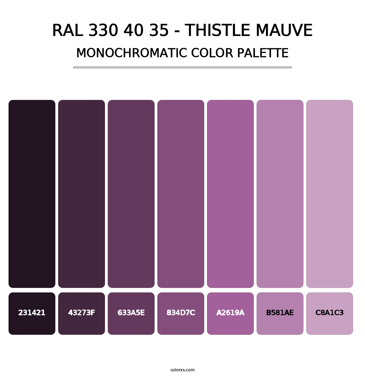RAL 330 40 35 - Thistle Mauve - Monochromatic Color Palette
