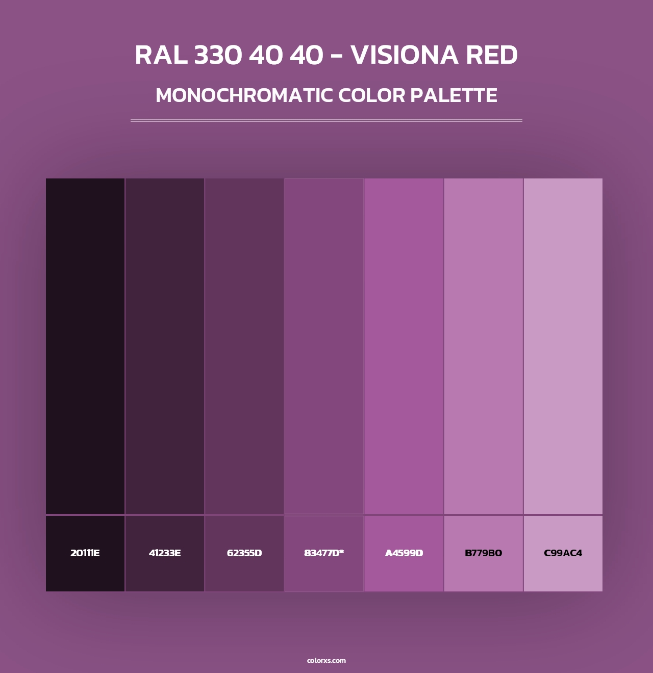 RAL 330 40 40 - Visiona Red - Monochromatic Color Palette