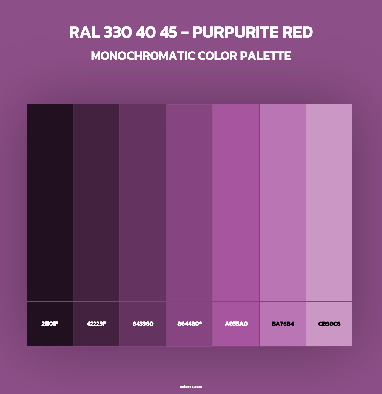RAL 330 40 45 - Purpurite Red - Monochromatic Color Palette
