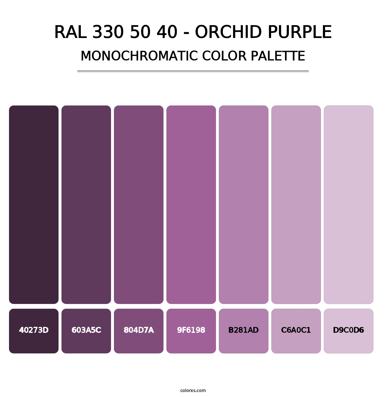 RAL 330 50 40 - Orchid Purple - Monochromatic Color Palette