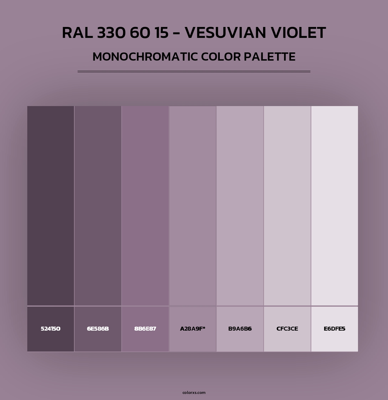 RAL 330 60 15 - Vesuvian Violet - Monochromatic Color Palette