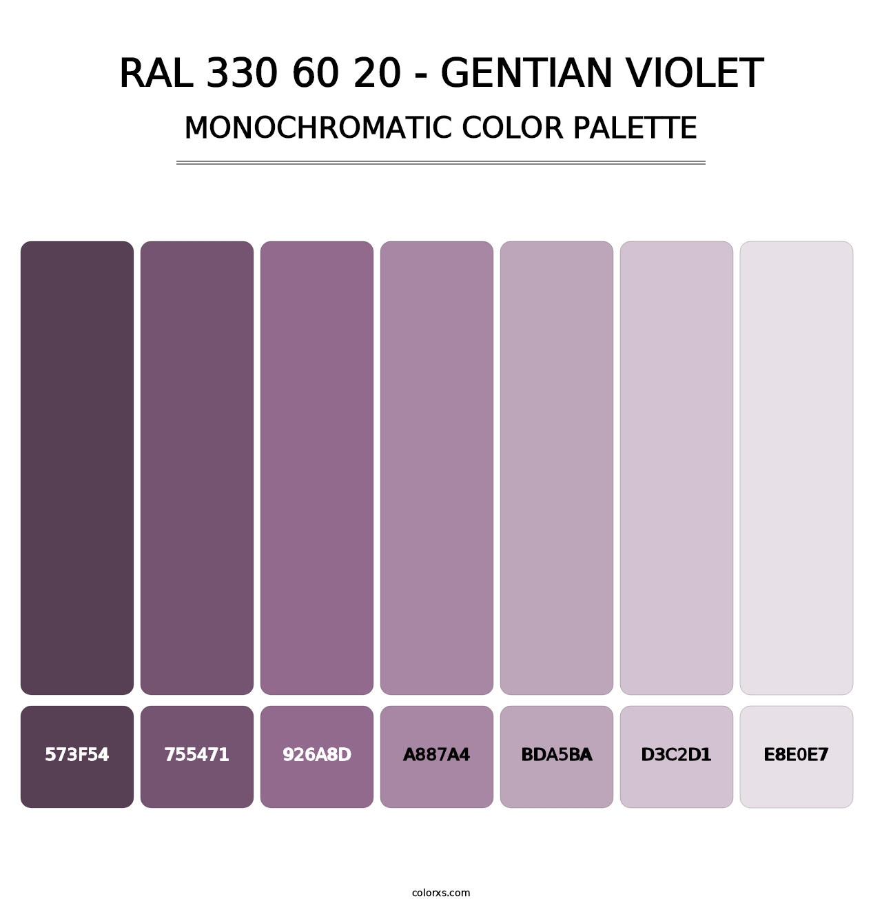 RAL 330 60 20 - Gentian Violet - Monochromatic Color Palette