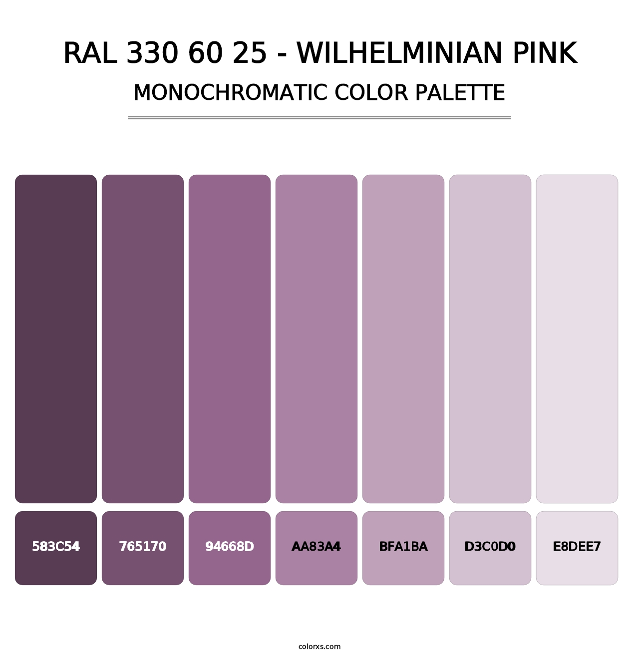 RAL 330 60 25 - Wilhelminian Pink - Monochromatic Color Palette