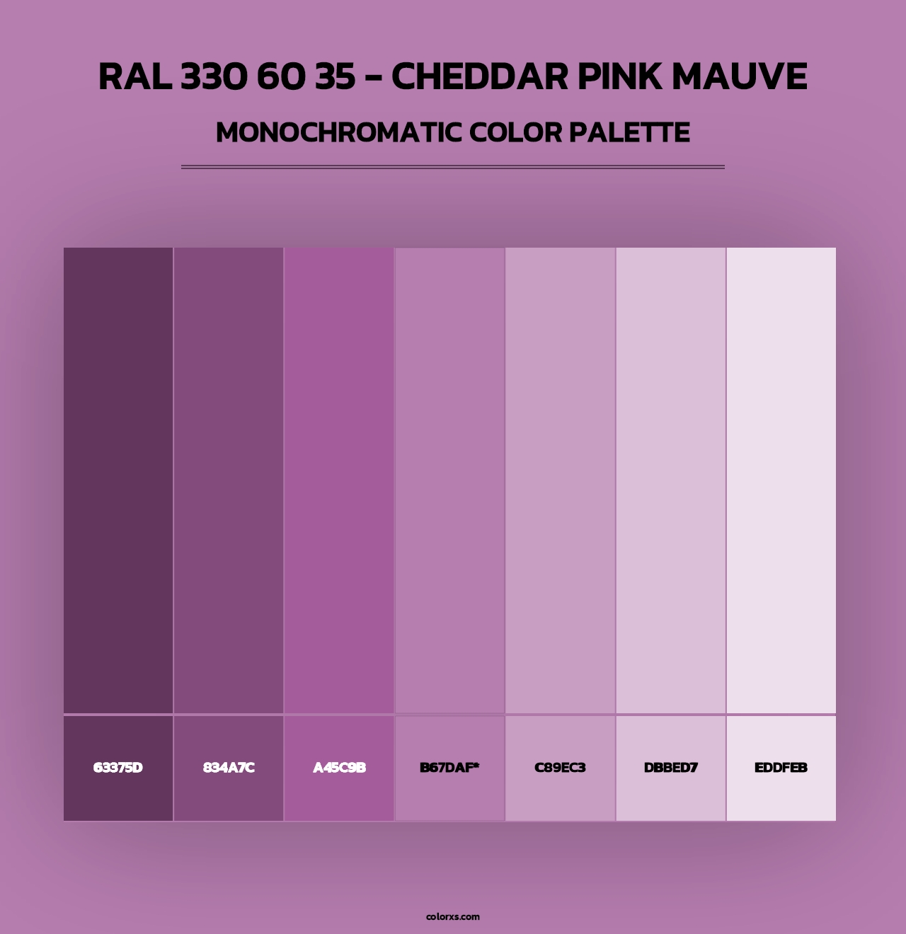 RAL 330 60 35 - Cheddar Pink Mauve - Monochromatic Color Palette