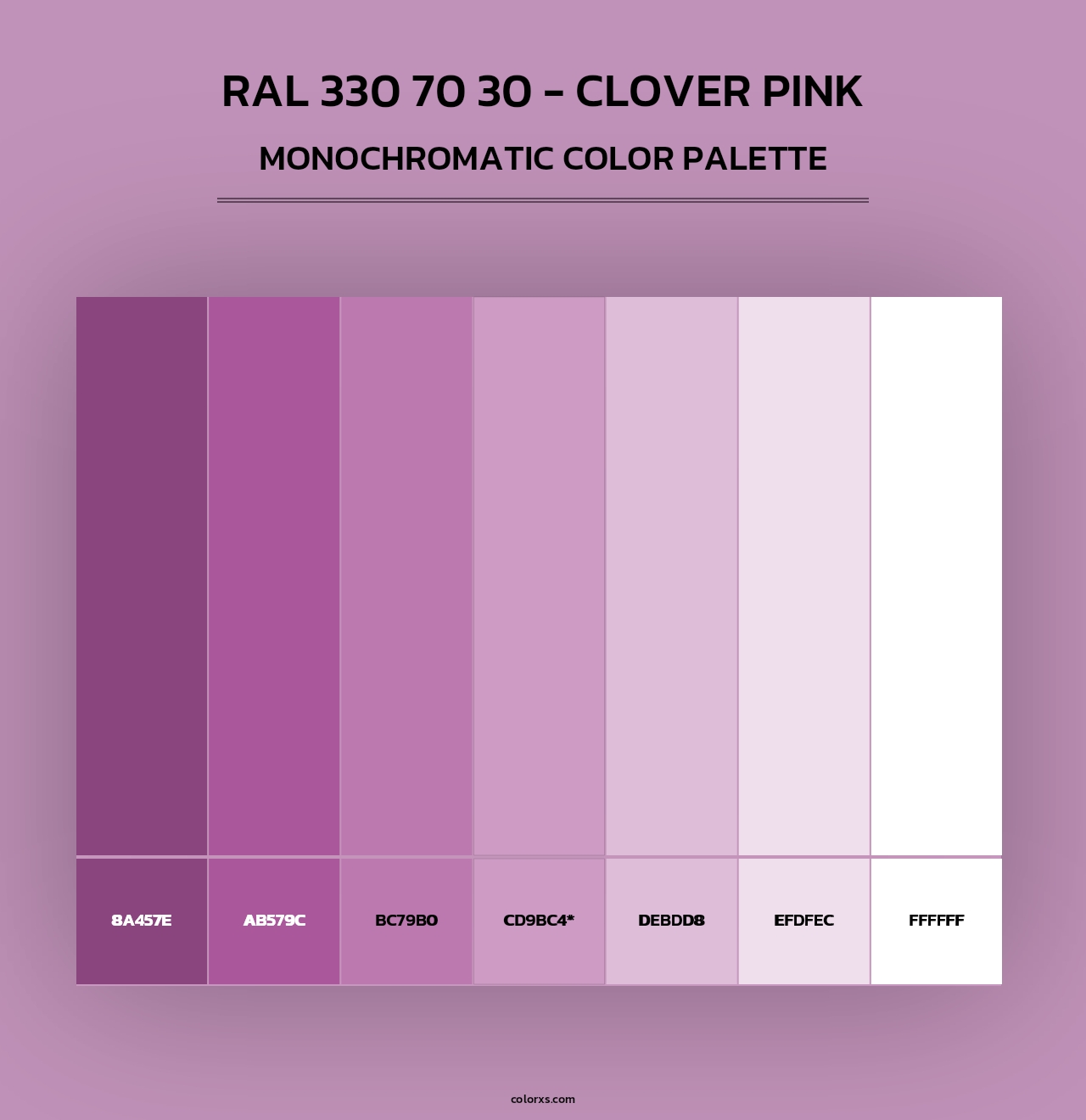 RAL 330 70 30 - Clover Pink - Monochromatic Color Palette
