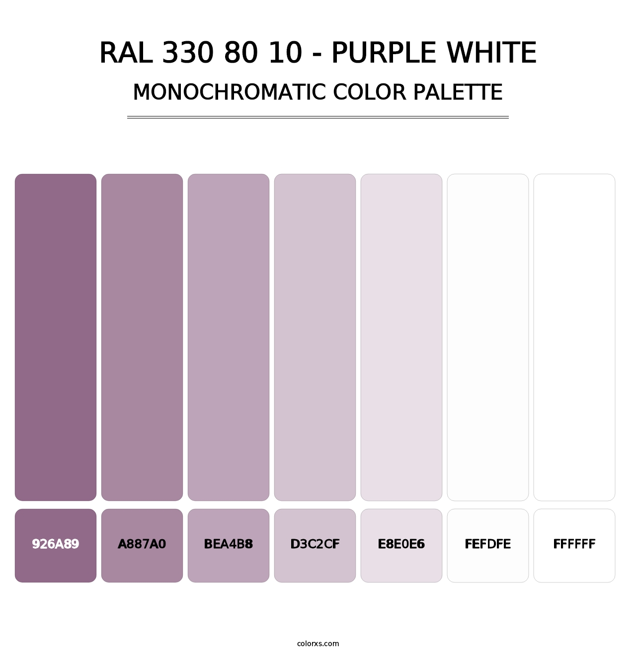RAL 330 80 10 - Purple White - Monochromatic Color Palette