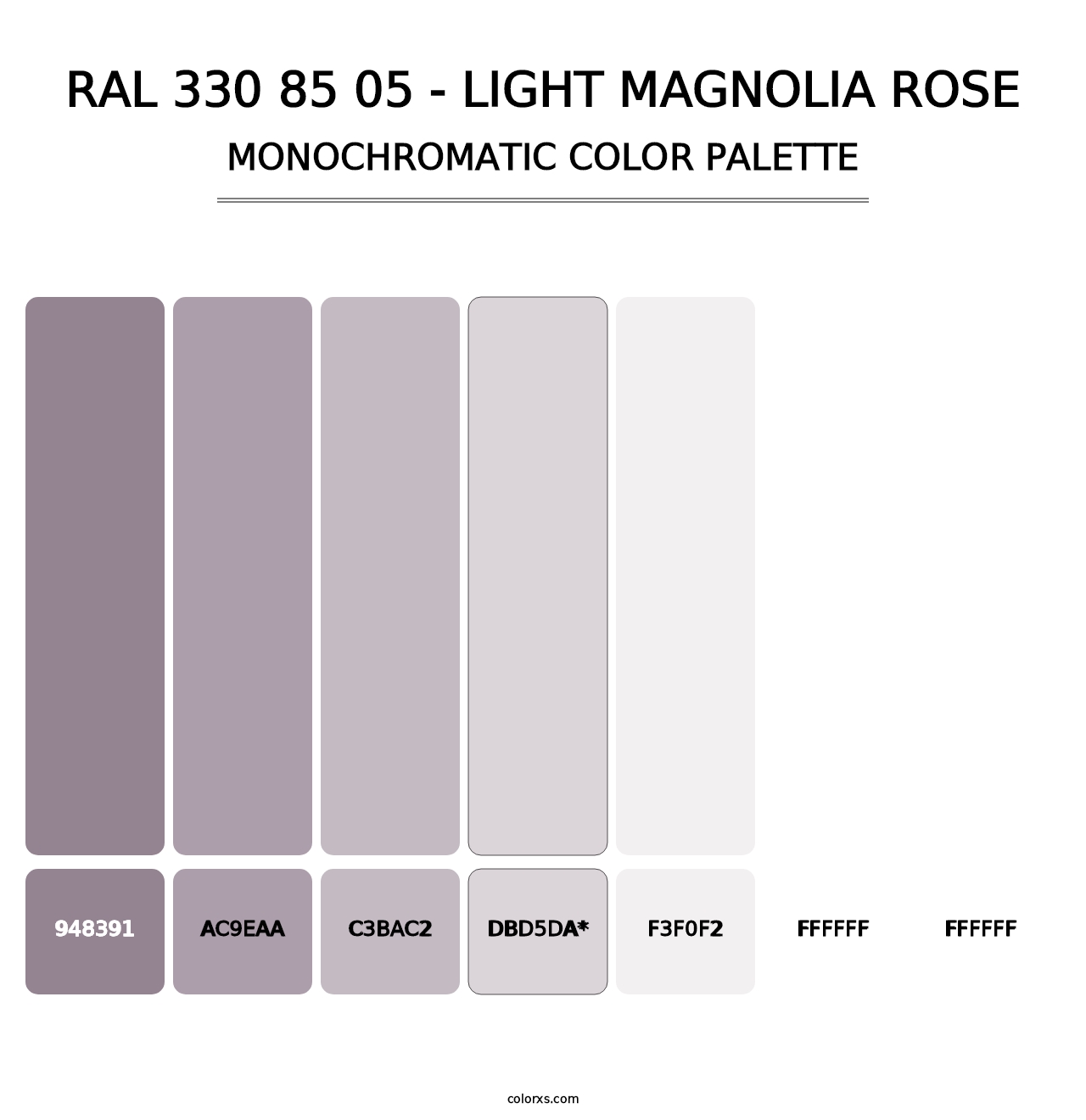 RAL 330 85 05 - Light Magnolia Rose - Monochromatic Color Palette