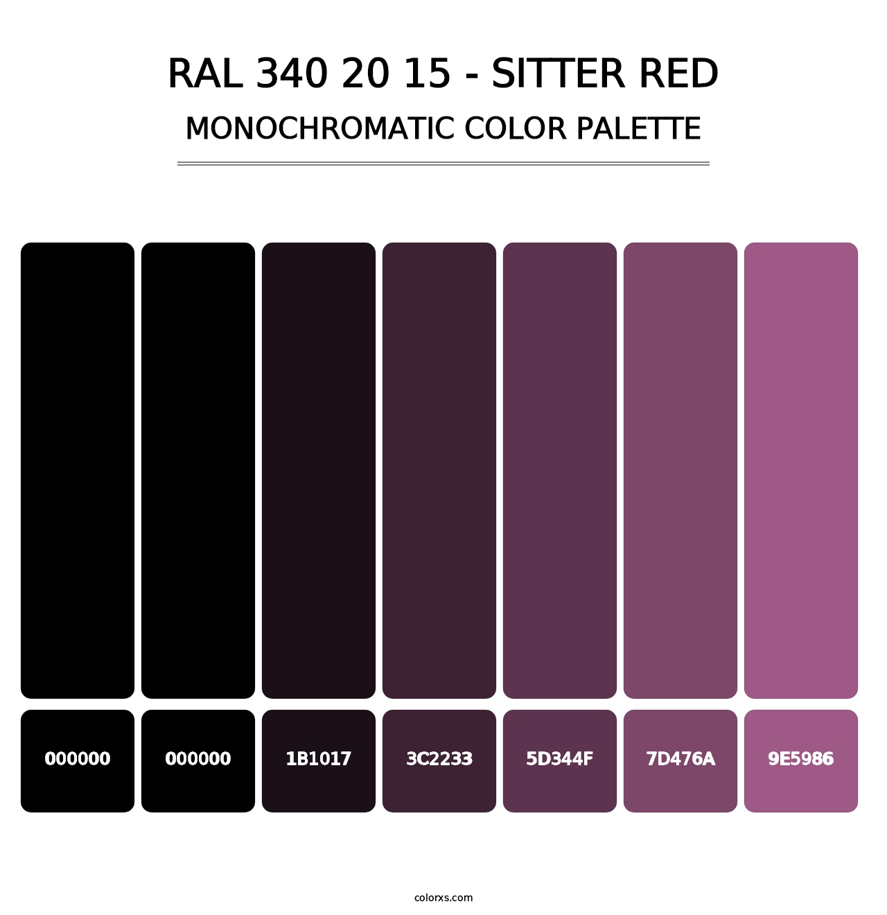 RAL 340 20 15 - Sitter Red - Monochromatic Color Palette