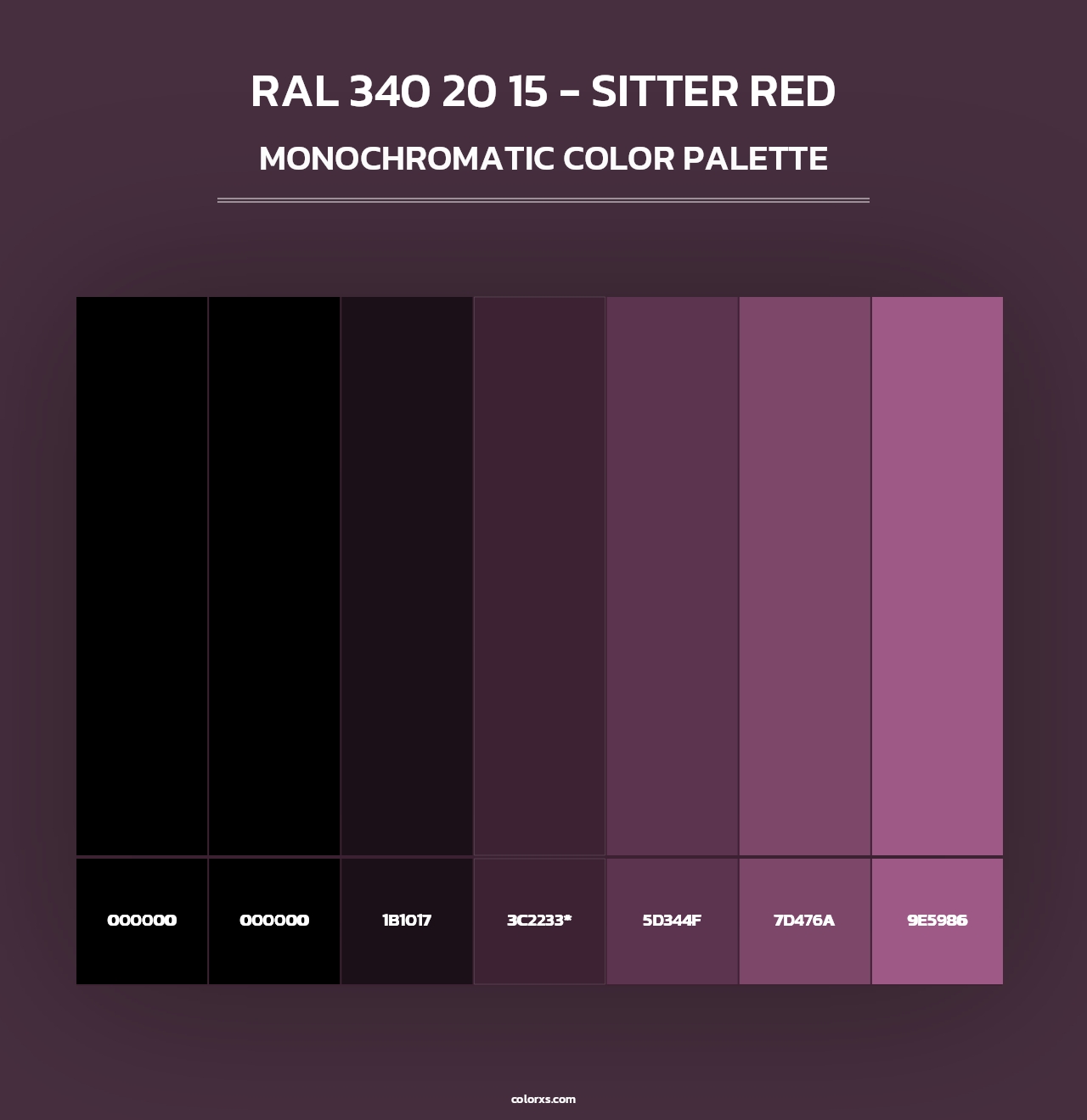 RAL 340 20 15 - Sitter Red - Monochromatic Color Palette