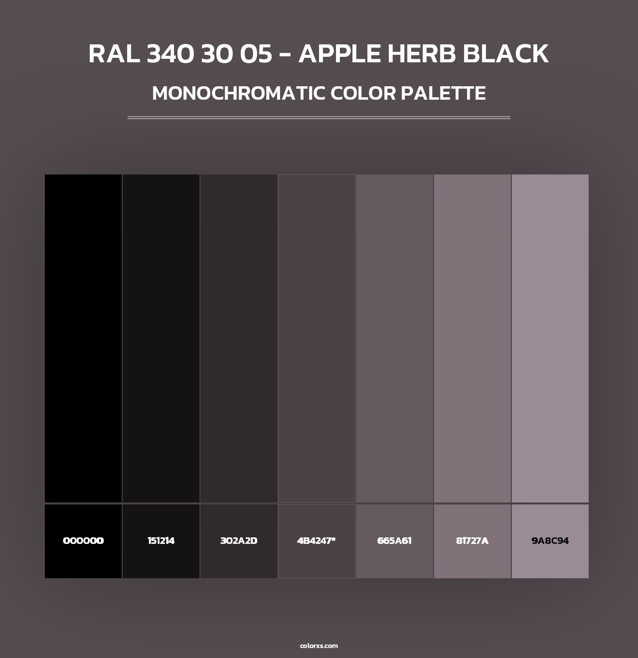 RAL 340 30 05 - Apple Herb Black - Monochromatic Color Palette
