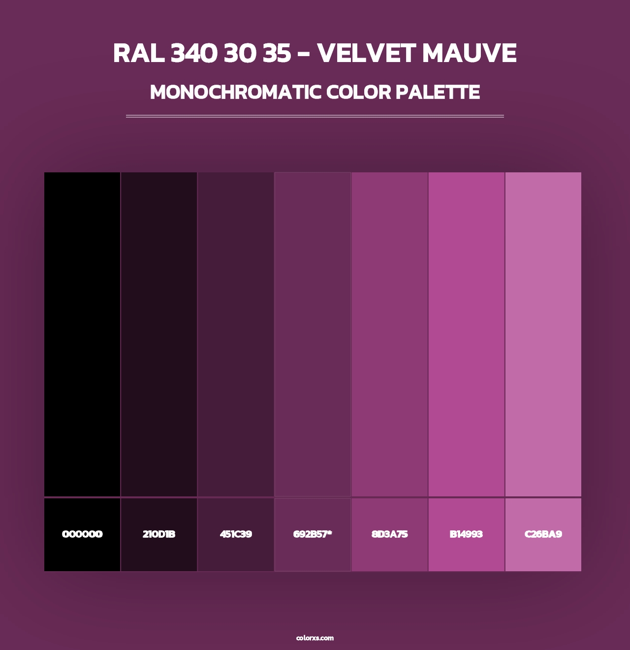 RAL 340 30 35 - Velvet Mauve - Monochromatic Color Palette