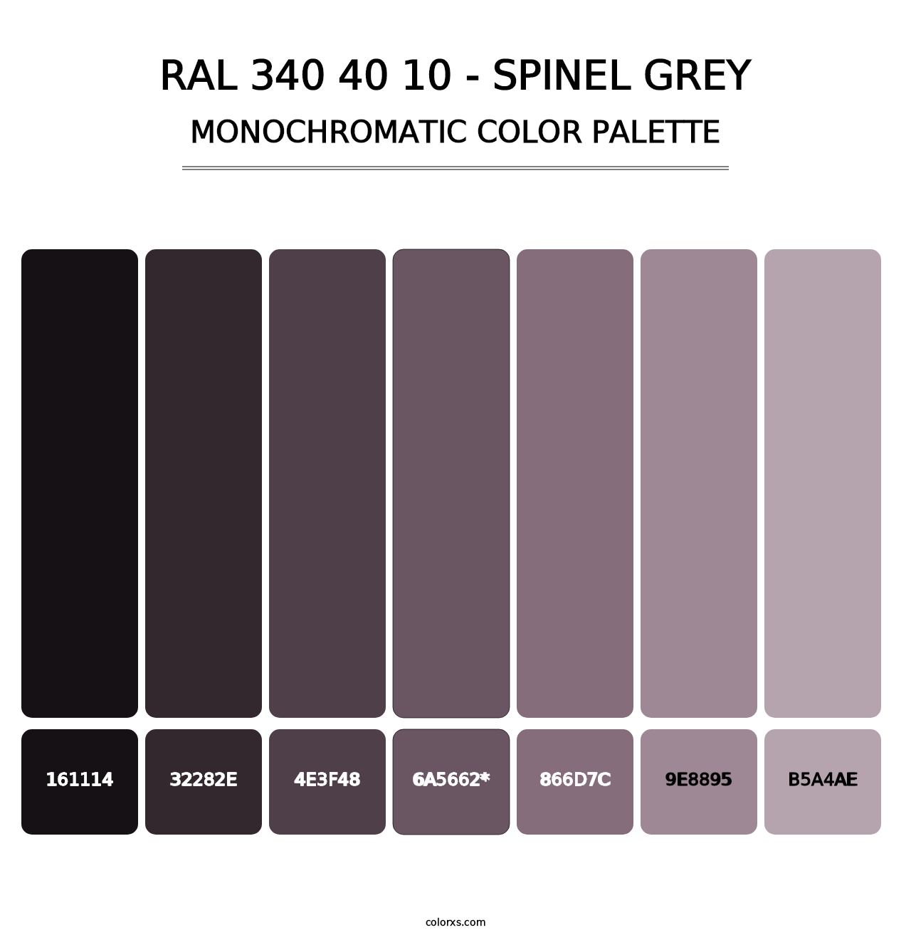 RAL 340 40 10 - Spinel Grey - Monochromatic Color Palette