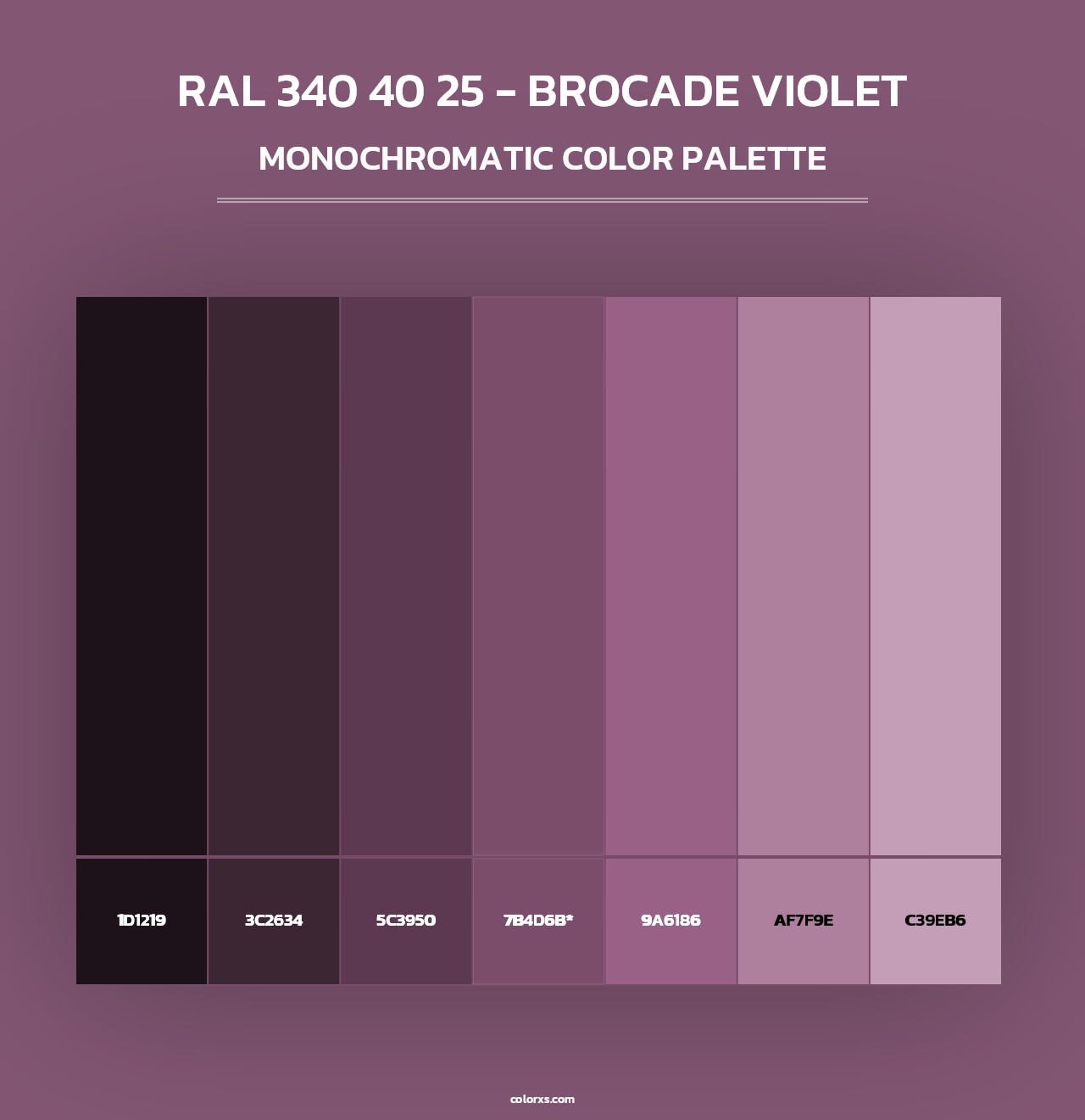 RAL 340 40 25 - Brocade Violet - Monochromatic Color Palette