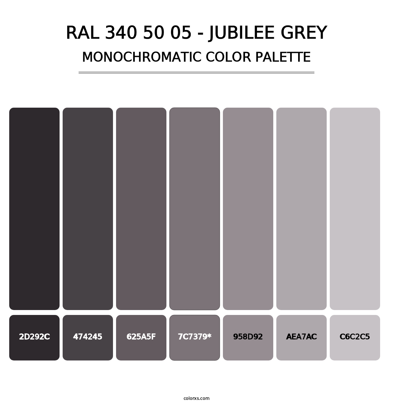RAL 340 50 05 - Jubilee Grey - Monochromatic Color Palette