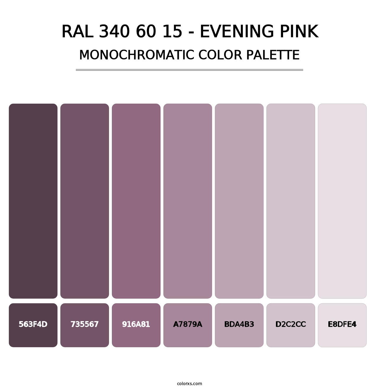 RAL 340 60 15 - Evening Pink - Monochromatic Color Palette