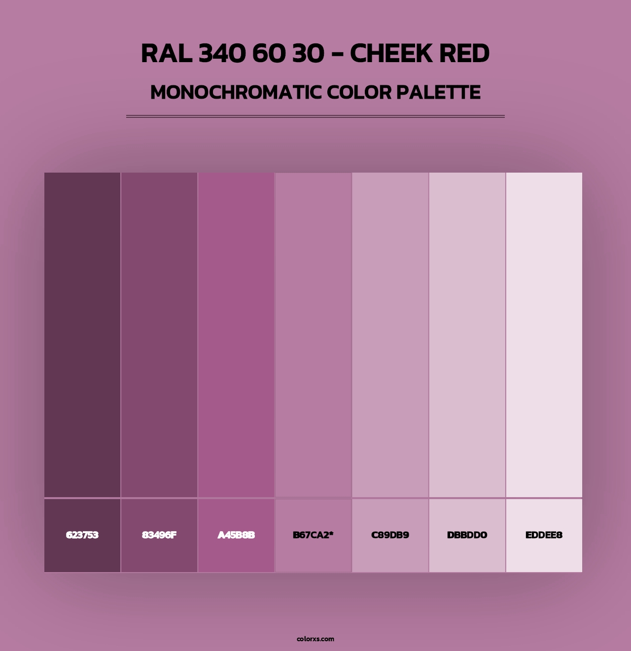 RAL 340 60 30 - Cheek Red - Monochromatic Color Palette