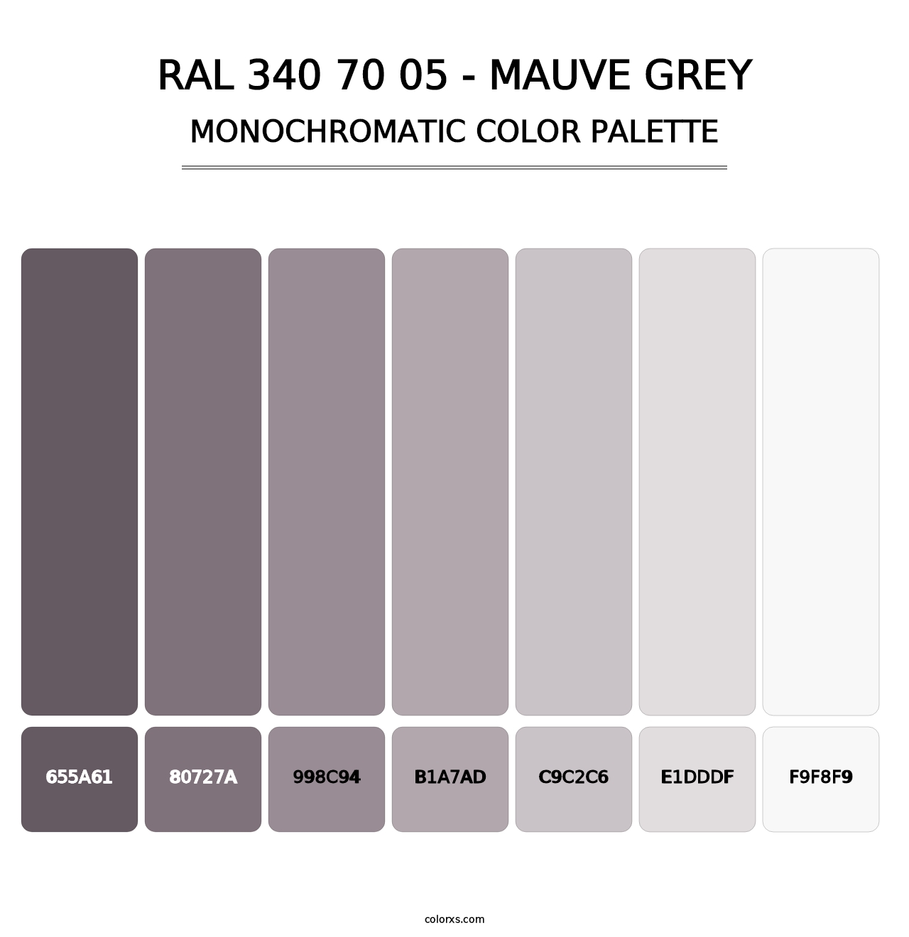 RAL 340 70 05 - Mauve Grey - Monochromatic Color Palette