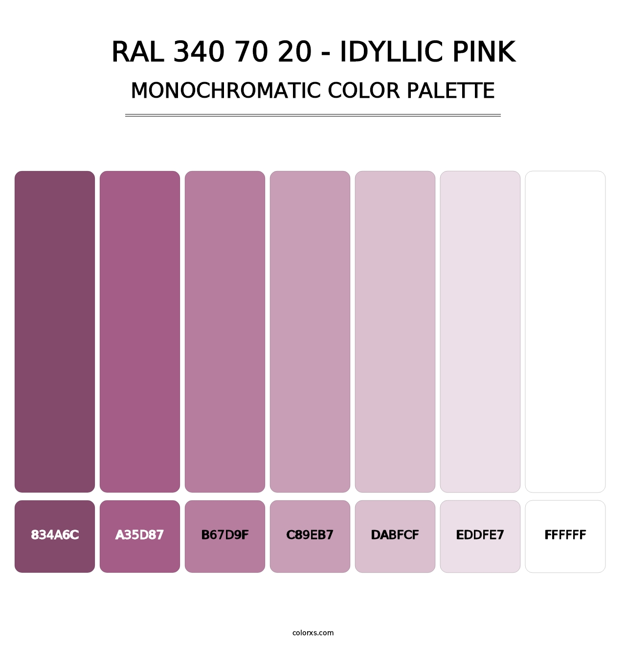 RAL 340 70 20 - Idyllic Pink - Monochromatic Color Palette