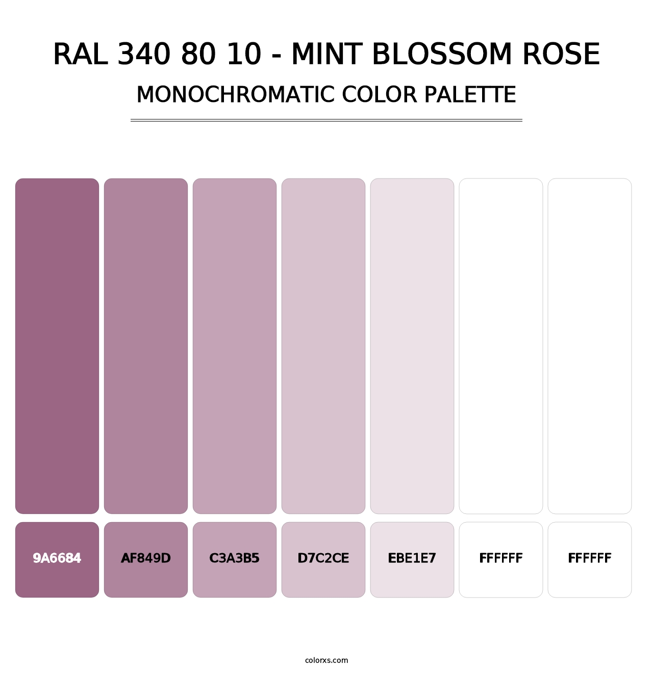 RAL 340 80 10 - Mint Blossom Rose - Monochromatic Color Palette