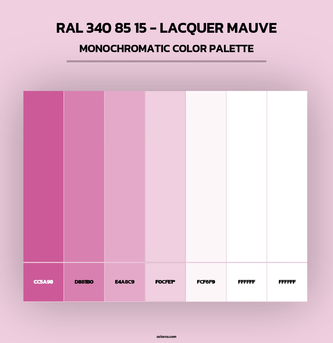 RAL 340 85 15 - Lacquer Mauve - Monochromatic Color Palette