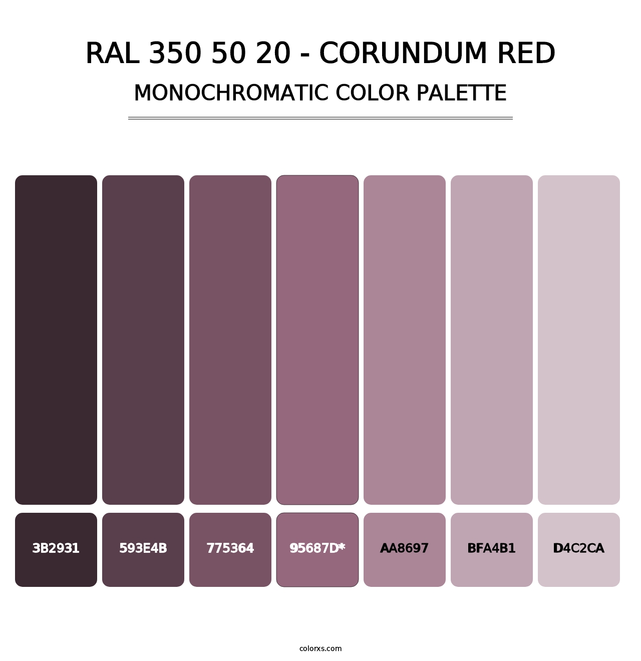 RAL 350 50 20 - Corundum Red - Monochromatic Color Palette