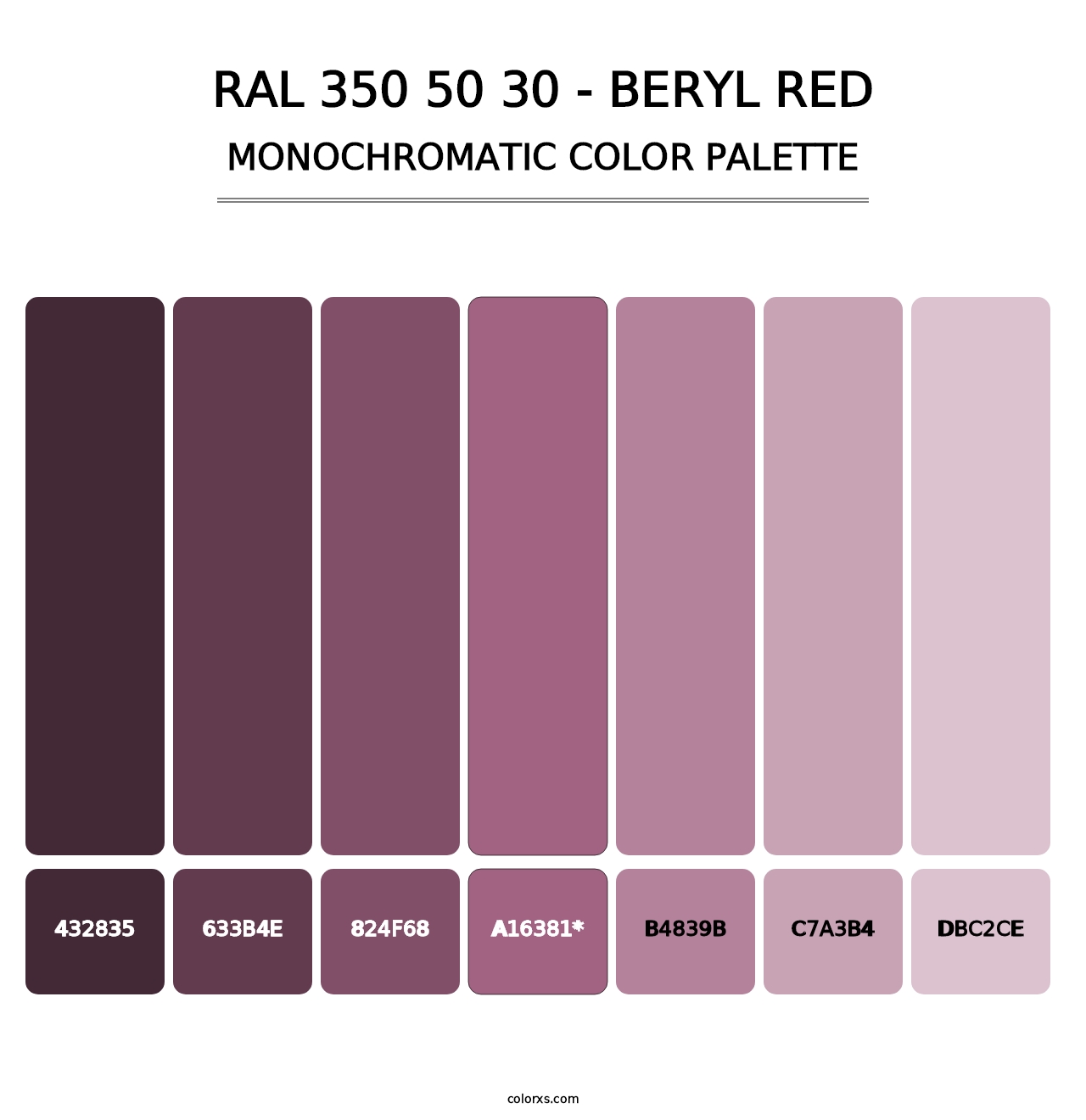 RAL 350 50 30 - Beryl Red - Monochromatic Color Palette