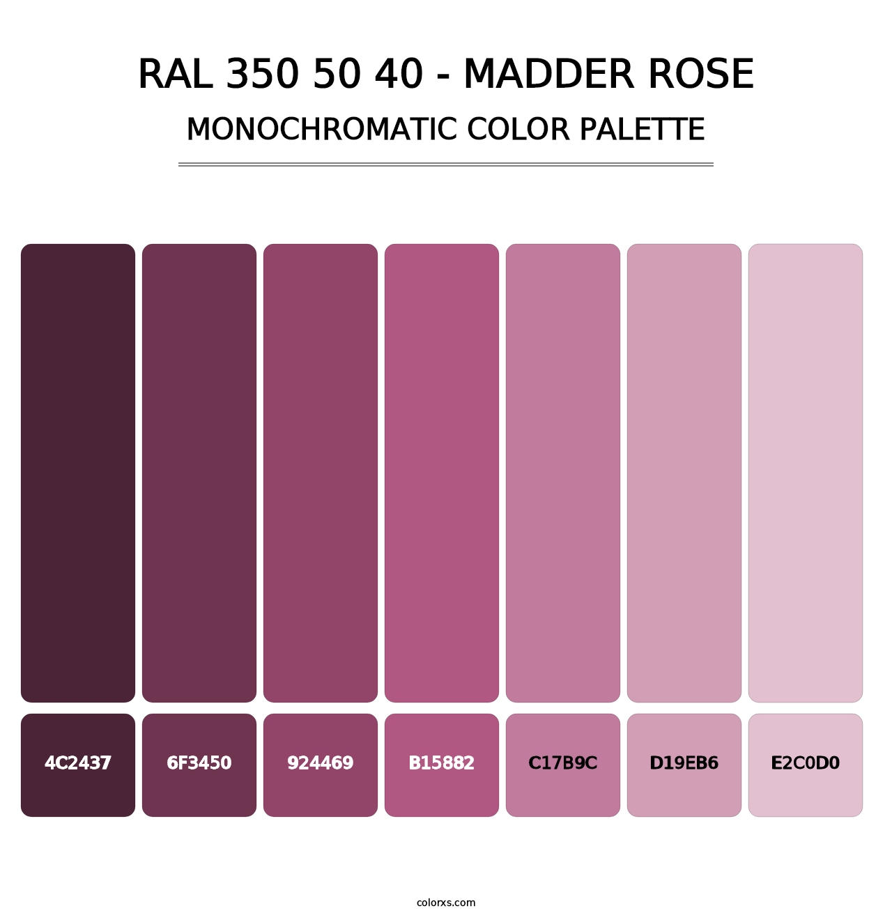 RAL 350 50 40 - Madder Rose - Monochromatic Color Palette