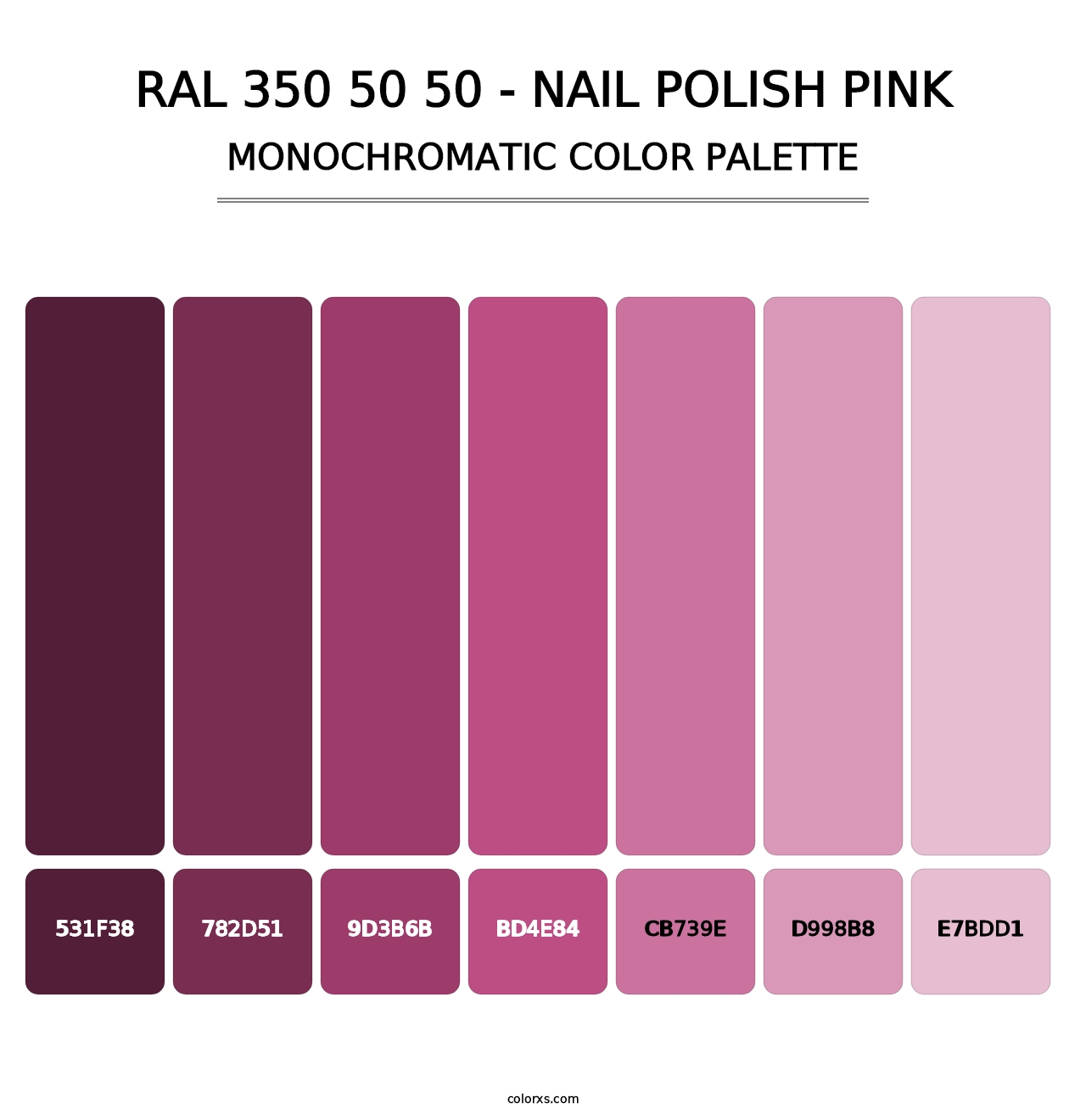 RAL 350 50 50 - Nail Polish Pink - Monochromatic Color Palette