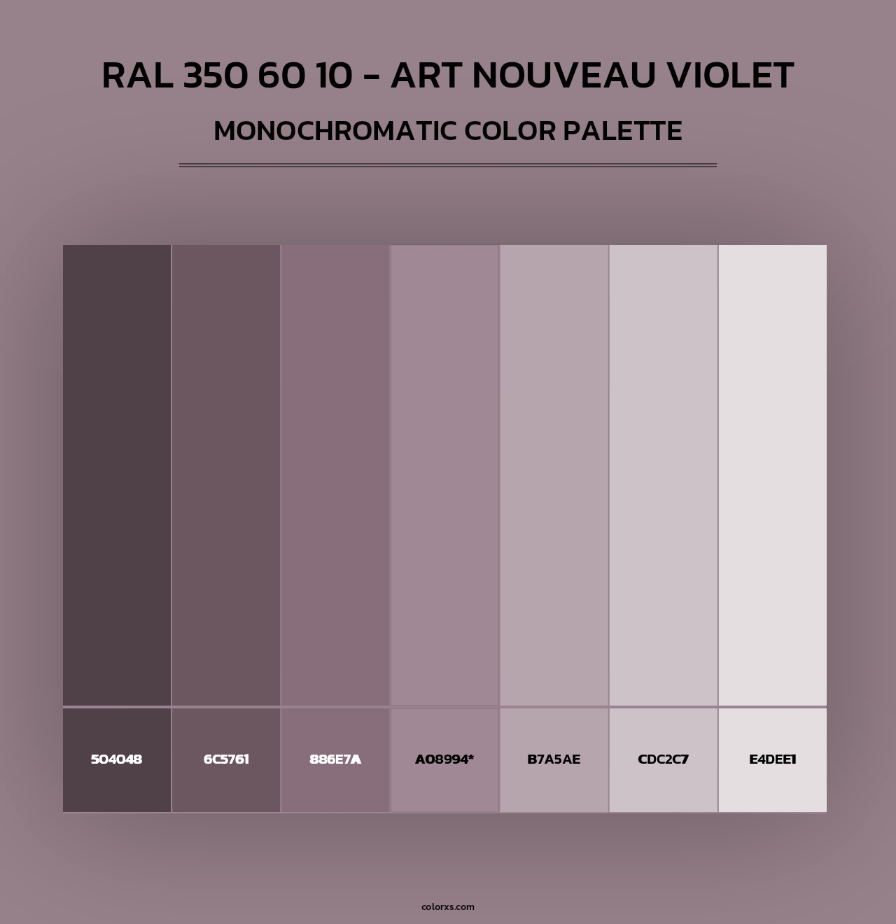 RAL 350 60 10 - Art Nouveau Violet - Monochromatic Color Palette