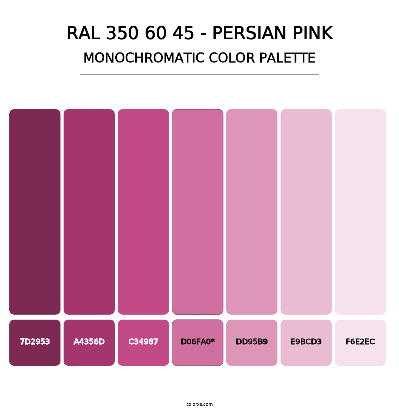 RAL 350 60 45 - Persian Pink - Monochromatic Color Palette